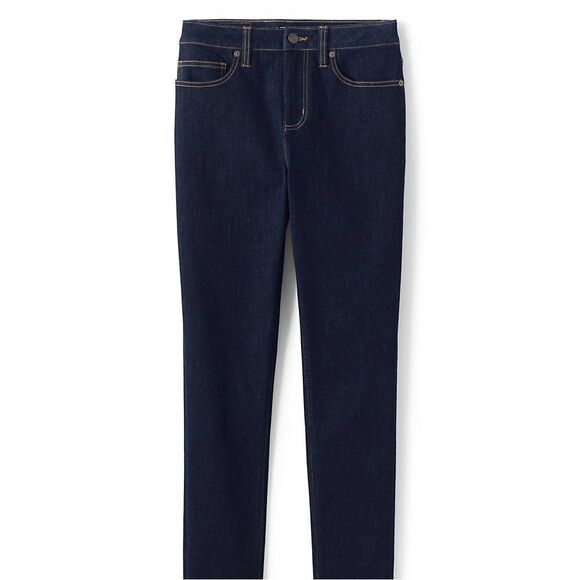 Land's End midrise stretchy cropped dark navy zip 5 pocket denim jeans Various - Picture 1 of 10